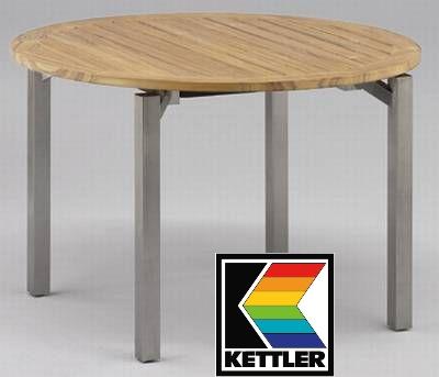 Kettler Hks Tisch Cubic Rund Edelstahl Teak Frei Haus Ebay