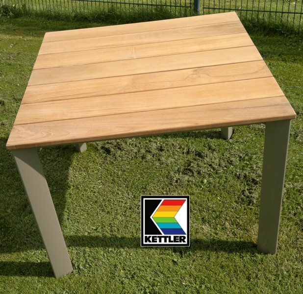 KETTLER HKS ALU TEAK TISCH MEMPHIS 95 x 95 cm champagner Teak KETTLER HKS ALU TEAK TISCH MEMPHIS 95 x 95 cm champagner Teak