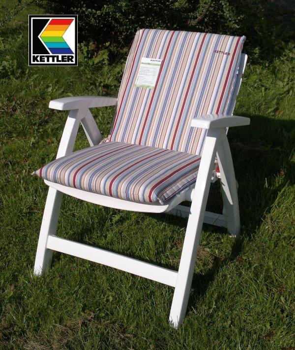 GARTENMÖBEL KETTLER HKS SESSEL RIMINI NIEDRIGLEHNER + AUFLAGE STREIFEN