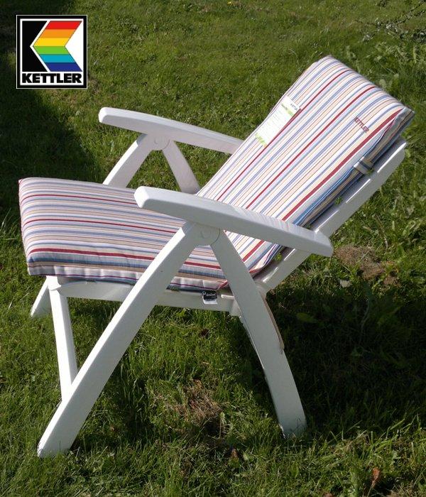 GARTENMÖBEL KETTLER HKS SESSEL RIMINI NIEDRIGLEHNER + AUFLAGE STREIFEN