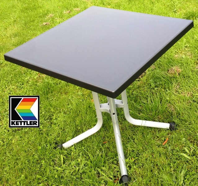 KETTLER ALU KLAPPTISCH BEISTELLTISCH TISCH 70x70 CM SILBER KETTLER ALU KLAPPTISCH BEISTELLTISCH TISCH 70x70 CM SILBER