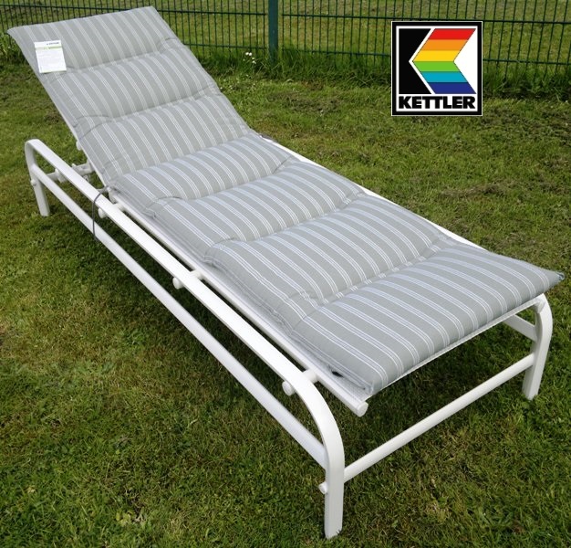 KETTLER GARTENLIEGE ALU PLUS CLASSIC LIEGE WEISS WEISS + AUFLAGE GRAU