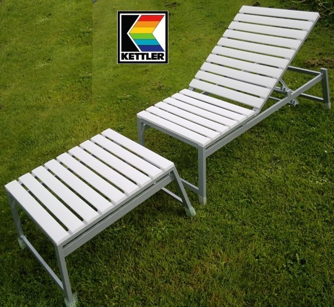 KETTLER HKS GARTENLIEGE LIEGE RASMUS 2-TEILIG SILBER WEISS FREI HAUS