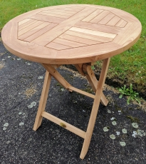 TEAKTISCH TEAK KLAPPTISCH TISCH 70 cm Rund solide Qualitt