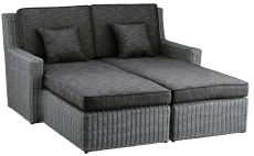 KETTLER 2er LOUNGE LIEGE LOVE SEATER ALUMINIUM/GEFLECHT