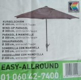 KETTLER KURBELSCHIRM EASY ALLROUND 300 cm rund anthrazit/taupe